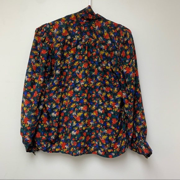 Vintage St Laurent Rive Gauche Print Silk Blouse - Picture 9 of 9